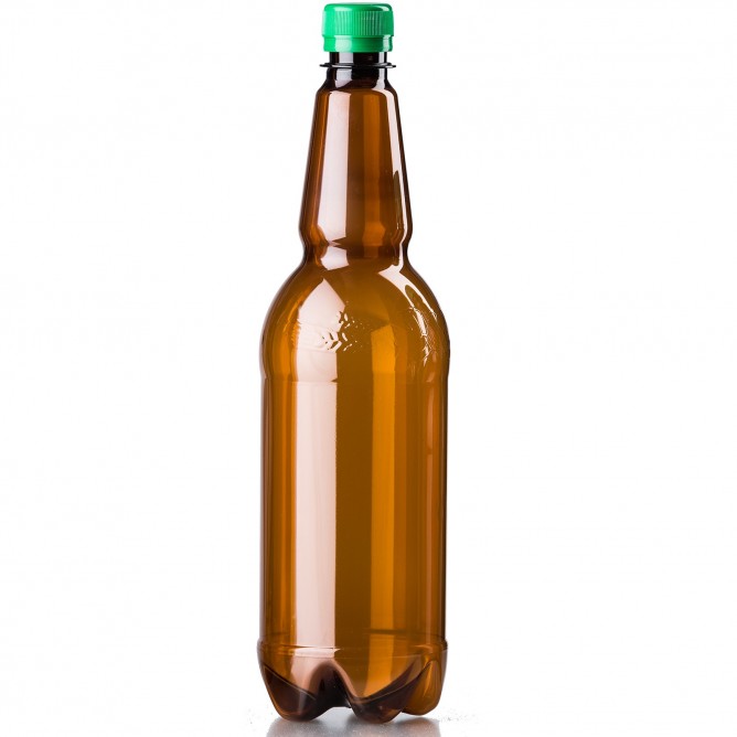 PET lahev 1 litr – hnědá čistá